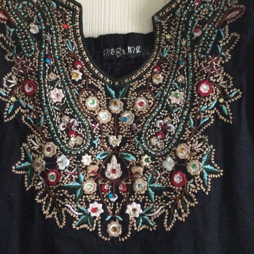 Black embroidered top